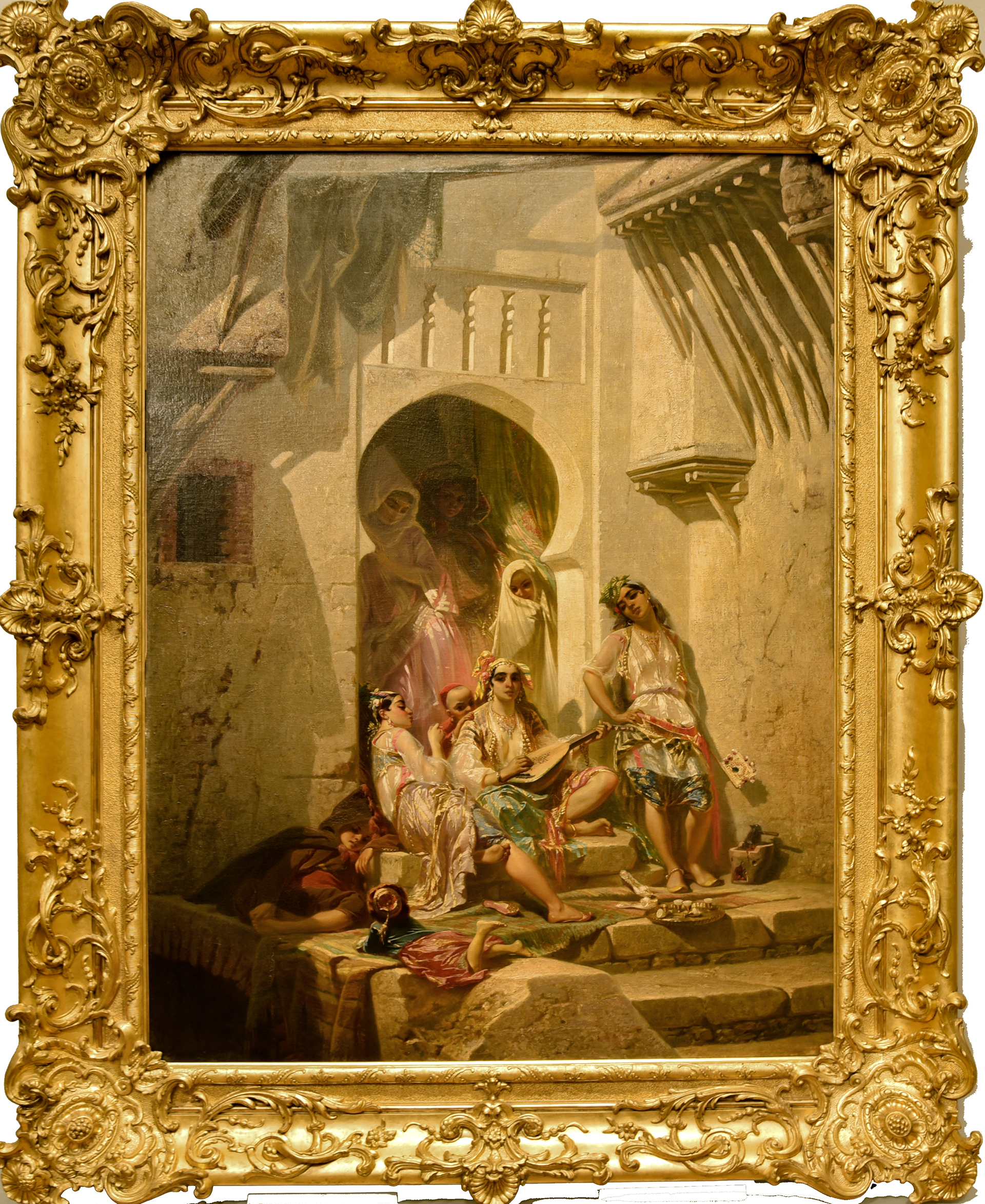 Pierre François Eugène Giraud
(Paris, 1806 - 1881) Femmes d'Alger, intérieur de cour, 1859