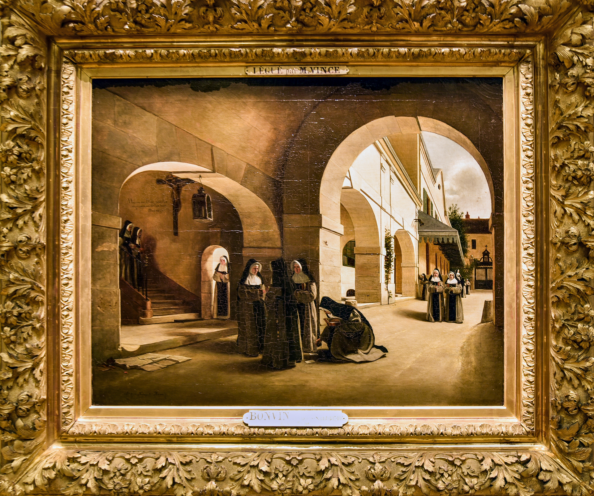Francois Bonvin
(Paris, 1817 - Saint Germainen-Laye, 1887)
Ave Maria : intérieur du couvent d'Aramont, 1870