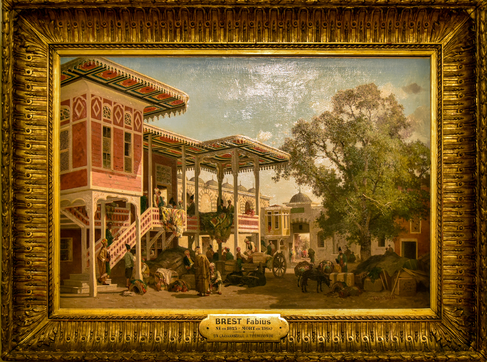 Fabius Brest 
(Marseille, 1823 - 1900)
Cours de Caravansérail à Trébizonde 1864